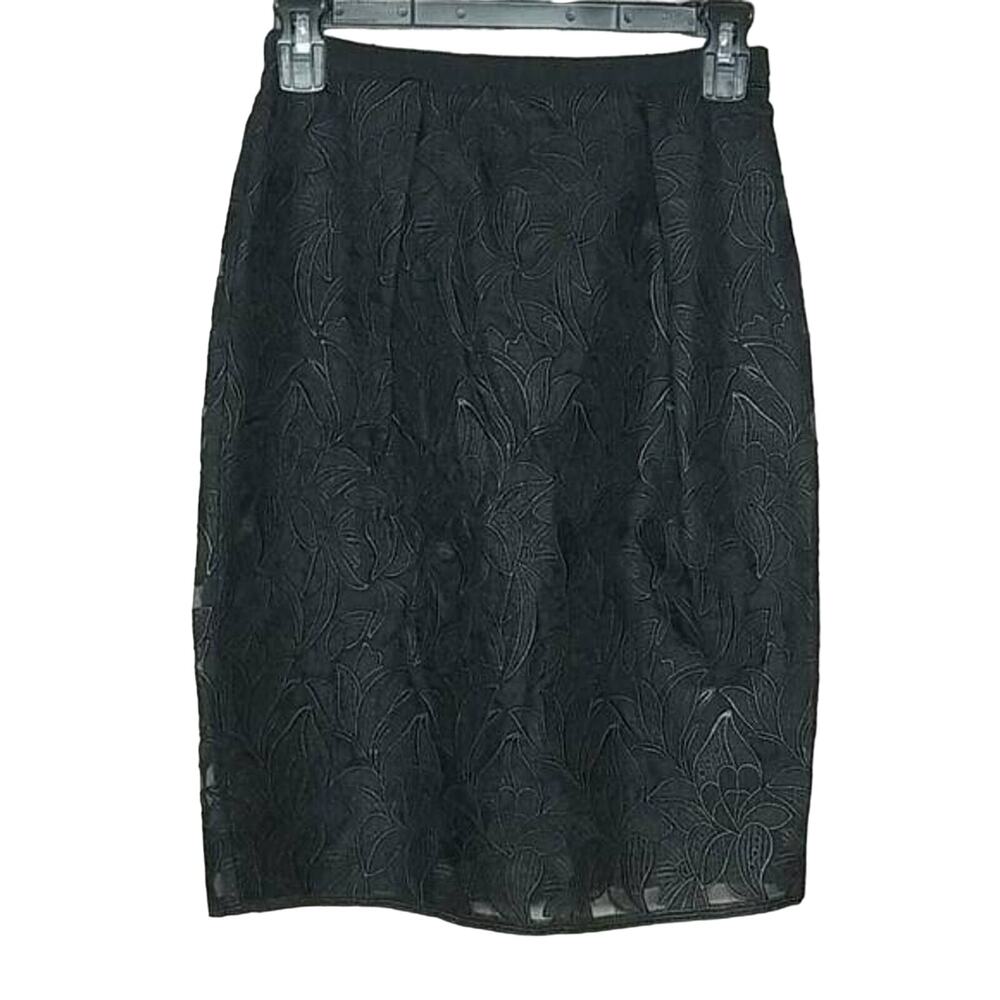 Stella McCartney Black Guipure Lace Silk Blend Pencil Skirt Women's 38 US 4